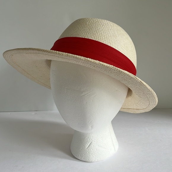 Vintage Cream Colored Hat with Red Ribbin main image 12